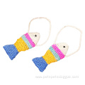 sisal fish cat scratcher with lanyard cat toys